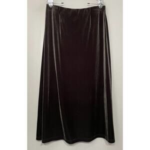 Vtg Classic Elements Size Large Black Velvet Pull On Skirt Holiday Whimsigoth